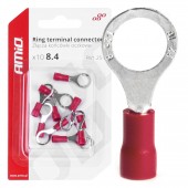 Amio - ΦΙΣΑΚΙΑ ΔΑΧΤΥΛΙΔΙ ΚΟΚΚΙΝΑ RV1.25-8 / 8.4mm - 10 ΤΕΜ. (03079/AM) Ακροδέκτες Καλωδίων americat.gr