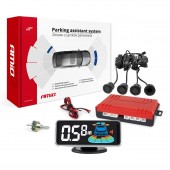 Amio - ΣΥΣΤΗΜΑ ΠΑΡΚΑΡΙΣΜΑΤΟΣ 12V ΜΕ 4 ΑΙΣΘΗΤΗΡΕΣ ΣΕ ΜΑΥΡΟ ΧΡΩΜΑ 18mm ΜΕ BUZZER (ΗΧΟ) ΚΑΙ ΟΘΟΝΗ LED 3D - 1 τεμ. (03186/AM) Αισθητήρες παρκαρίσματος οπισθοπορείας και εμπρός americat.gr