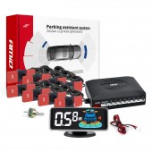 Amio - ΣΥΣΤΗΜΑ ΠΑΡΚΑΡΙΣΜΑΤΟΣ 12V ΜΕ 8 ΑΙΣΘΗΤΗΡΕΣ ΣΕ MAYΡΟ ΧΡΩΜΑ ΕΣΩΤΕΡΙΚΗΣ ΤΟΠΟΘΕΤΗΣΗΣ 16,5mm ΜΕ BUZZER (ΗΧΟ) ΚΑΙ ΟΘΟΝΗ LED 3D - 1 τεμ. (03196/AM) Αισθητήρες παρκαρίσματος οπισθοπορείας και εμπρός americat.gr