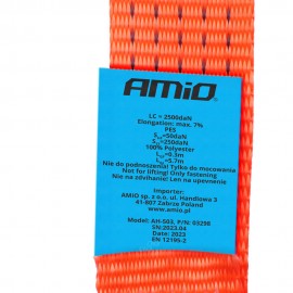 Amio - ΙΜΑΝΤΑΣ ΔΕΣΙΜΑΤΟΣ ΜΕ ΚΑΣΤΑΝΙΑ ΚΑΙ ΜΕΤΑΛΛΙΚΟΥΣ ΓΑΝΤΖΟΥΣ 6m/50mm 5000kg ΚΟΚΚΙΝΟ - 1 τεμ. (03298/AM) Ιμάντες Πρόσδεσης americat.gr