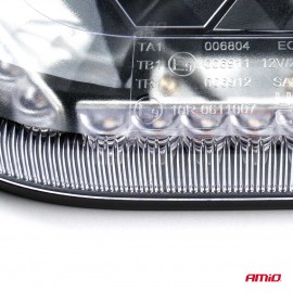 Amio - ΦΑΡΟΣ/ΜΠΑΡΑ MINI 12/24V 48SMD LED ΠΟΡΤΟΚΑΛΙ ΜΕ ΦΙΣ ΑΝΑΠΤΗΡΑ & ΜΑΓΝΗΤΙΚΗ ΒΑΣΗ 328x186x50mm - 1 ΤΕΜ. (03336/AM) Φάροι LED americat.gr