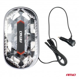 Amio - ΦΑΡΟΣ/ΜΠΑΡΑ MINI 12/24V 48SMD LED ΠΟΡΤΟΚΑΛΙ ΜΕ ΦΙΣ ΑΝΑΠΤΗΡΑ & ΜΑΓΝΗΤΙΚΗ ΒΑΣΗ 328x186x50mm - 1 ΤΕΜ. (03336/AM) Φάροι LED americat.gr