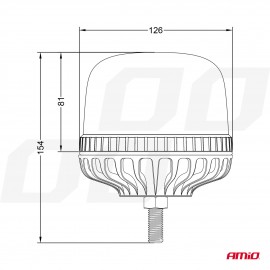 Amio - ΦΑΡΟΣ DIAMONT W25SB ΜΕ ΛΕΥΚΟ ΚΑΠΑΚΙ 12/24V 24xSMD LED ΠΟΡΤΟΚΑΛΙ ΒΙΔΩΤΟΣ 154x126mm - 1 ΤΕΜ. (03339/AM) Φάροι LED americat.gr