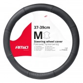 Amio - ΚΑΛΥΜΜΑ ΤΙΜΟΝΙΟΥ ΑΠΟ ΤΕΧΝΟΔΕΡΜΑ 37-39CM SWC-48-M ΣΕ ΜΑΥΡΟ ΧΡΩΜΑ ΜΕ ΜΑΥΡΕΣ ΡΑΦΕΣ - 1 ΤΕΜ. (03546/AM) Διάμετρος 37-39 cm americat.gr