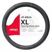 Amio - ΚΑΛΥΜΜΑ ΤΙΜΟΝΙΟΥ ΑΠΟ ΤΕΧΝΟΔΕΡΜΑ 41-43CM SWC-48-XL ΣΕ ΜΑΥΡΟ ΧΡΩΜΑ ΜΕ ΜΑΥΡΕΣ ΡΑΦΕΣ - 1 ΤΕΜ. (03548/AM) Διάμετρος 41-43 cm americat.gr