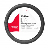 Amio - ΚΑΛΥΜΜΑ ΤΙΜΟΝΙΟΥ ΑΠΟ ΤΕΧΝΟΔΕΡΜΑ (L) 39-41cm SWC-50-L ΣΕ ΜΑΥΡΟ ΧΡΩΜΑ ΤΡΥΠΗΤΟ ΜΕ ΜΑΥΡΕΣ ΡΑΦΕΣ - 1 ΤΕΜ. (03557/AM) Διάμετρος 39-41 cm americat.gr