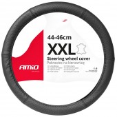 Amio - ΚΑΛΥΜΜΑ ΤΙΜΟΝΙΟΥ ΑΠΟ ΤΕΧΝΟΔΕΡΜΑ (ΧΧL) 43-45cm SWC-50-ΧΧL ΣΕ ΜΑΥΡΟ ΧΡΩΜΑ ΤΡΥΠΗΤΟ ΜΕ ΜΑΥΡΕΣ ΡΑΦΕΣ - 1 τεμ. (03559/AM) Διάμετρος 44-46 cm americat.gr