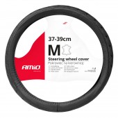 Amio - ΚΑΛΥΜΜΑ ΤΙΜΟΝΙΟΥ ΑΠΟ ΤΕΧΝΟΔΕΡΜΑ 37-39CM SWC-51-M ΣΕ ΜΑΥΡΟ ΧΡΩΜΑ ΜΕ ΜΑΥΡΕΣ ΡΑΦΕΣ - 1 ΤΕΜ. (03561/AM) Διάμετρος 37-39 cm americat.gr