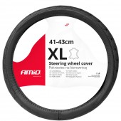 Amio - ΚΑΛΥΜΜΑ ΤΙΜΟΝΙΟΥ ΑΠΟ ΤΕΧΝΟΔΕΡΜΑ (ΧL) 41-43cm SWC-51-ΧL ΣΕ ΜΑΥΡΟ ΧΡΩΜΑ ΜΕ ΜΑΥΡΕΣ ΡΑΦΕΣ - 1 ΤΕΜ. (03563/AM) Διάμετρος 41-43 cm americat.gr