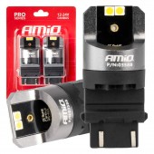 Amio - ΛΑΜΠΕΣ P27/7W 12/24V 6.000K 4SMD LED CAN-BUS ΛΕΥΚΑ PRO SERIES - 2 ΤΕΜ. (03588/AM) Λάμπες americat.gr