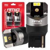 Amio - ΛΑΜΠΕΣ W21W 12/24V 6.000K 4SMD LED CAN-BUS ΛΕΥΚΑ PRO SERIES - 2 ΤΕΜ. (03589/AM) Λάμπες americat.gr