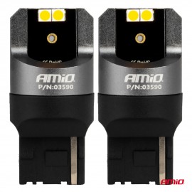 Amio - ΛΑΜΠΕΣ WY21W 12/24V 6.000K 4SMD LED CAN-BUS ΚΙΤΡΙΝΟ PRO SERIES - 2 ΤΕΜ. (03590/AM) Λάμπες americat.gr