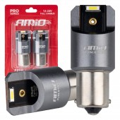 Amio - ΛΑΜΠΕΣ LED CAN-BUS P21W BA15S 12/24V 6.000K 2xSMD ΛΕΥΚΟ PRO SERIES - 2 ΤΕΜ. (03593/AM) Λάμπες americat.gr