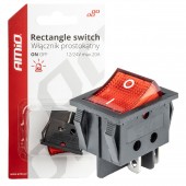 Amio - ΔΙΑΚΟΠΤΗΣ ON/OFF 12/24V 4 ΕΠΑΦΩΝ ΟΡΘΟΓΩΝΙΟΣ ΚΟΚΚΙΝΟΣ ΦΩΤΙΣΜΟΣ - 1 ΤΕΜ. (03613/AM) Διεθνείς Διακόπτες americat.gr