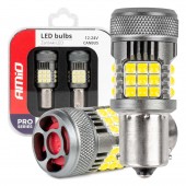 Amio - P21W BA15S 12/24V 6.000K 36x3030 SMD LED CAN-BUS ΛΕΥΚΟ PRO SERIES 2ΤΕΜ. (03722/AM) Χωρίς Κάλυκα americat.gr
