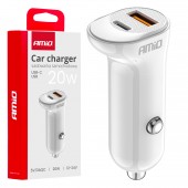 Amio - ΦΟΡΤΙΣΤΗΣ ΑΝΑΠΤΗΡΑ 12/24V ΜΕ 2 ΘΥΡΕΣ USB-C+USB 20W 5V/3AQC ΤΑΧΕΙΑΣ ΦΟΡΤΙΣΗΣ ΛΕΥΚΟΣ - 1 Τεμ. (03875/AM) Φορτιστές 12 και 24V americat.gr