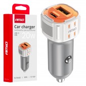 Amio - ΦΟΡΤΙΣΤΗΣ ΑΝΑΠΤΗΡΑ 12/24V ΜΕ 2 ΘΥΡΕΣ USB-C+USB 20W 5V/3AQC ΤΑΧΕΙΑΣ ΦΟΡΤΙΣΗΣ ΛΕΥΚΟΣ - 1 Τεμ. (03882/AM) Φορτιστές 12 και 24V americat.gr