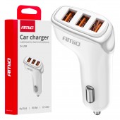 Amio - ΦΟΡΤΙΣΤΗΣ ΑΝΑΠΤΗΡΑ 12/24V ΜΕ 3 ΘΥΡΕΣ 3xUSB 15.5W 5V/3.1A ΛΕΥΚΟΣ - 1 Τεμ. (03885/AM) Φορτιστές 12 και 24V americat.gr