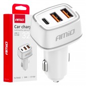 Amio - ΦΟΡΤΙΣΤΗΣ ΑΝΑΠΤΗΡΑ 12/24V ΜΕ 3 ΘΥΡΕΣ USB-C+2xUSB 32W 5V/3AQC ΤΑΧΕΙΑΣ ΦΟΡΤΙΣΗΣ ΛΕΥΚΟΣ - 1 ΤΕΜ. (03890/AM) Φορτιστές 12 και 24V americat.gr