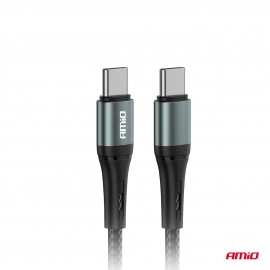 Amio - ΚΑΛΩΔΙΟ ΦΟΡΤΙΣΗΣ ΚΑΙ ΜΕΤΑΦΟΡΑΣ ΔΕΔΟΜΕΝΩΝ ΑΠΟ USB TYPE C ΣΕ USB TYPE C 100CM 60W ΜΑΥΡΟ - 1 ΤΕΜ. (03914/AM) Καλώδια americat.gr