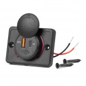 Amio - ΠΡΙΖΑ ΜΕ 2 ΘΥΡΕΣ-USB+USB-C ΚΑΙ ΚΑΠΑΚΙ 12/24V QUICK CHARGE 3.0 ΑΔΙΑΒΡΟΧΗ ΤΕΤΡΑΓΩΝΟ ΣΧΗΜΑ ΜΑΥΡΗ - 1 Τεμ. (04231/AM) Φορτιστές 12 και 24V americat.gr