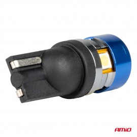 Amio - Λάμπες LED T10 W5W τάση λειτουργίας 12/24V με 5xSMD 3030 Can-bus λευκό φως 5.500K (σε χρώμα μπλε-μαύρο) για Επιβατικά Αυτοκίνητα και Φορτηγά - 2 τεμ. (04240/AM) Χωρίς Κάλυκα americat.gr