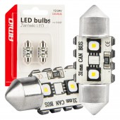 Amio - ΛΑΜΠΑΚΙΑ ΠΛΑΦΟΝΙΕΡΑΣ 31mm 12/24V C5W 5500K 12xSMD 3838 CAN-BUS FESTOON (ΛΕΥΚΟ) - 2 ΤΕΜ. (04247/AM) Πλαφονιέρας americat.gr