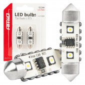 Amio - ΛΑΜΠΑΚΙΑ ΠΛΑΦΟΝΙΕΡΑΣ 41mm 12/24V C5W 5500K 12xSMD 3838 CAN-BUS FESTOON (ΛΕΥΚΟ) - 2 ΤΕΜ. (04250/AM) Πλαφονιέρας americat.gr