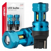 Amio - Λάμπες LED CANBUS T20 7440 W21W 4SMD 1860 Λευκή 6000K – 12/24V - 2 Τεμ. (04254/AM) Λάμπες americat.gr