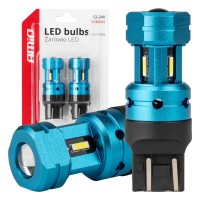 Amio - Λάμπες LED CANBUS T20 7443 W21/5W 4SMD 1860 Λευκή 6000K – 12/24V - 2 Τεμ. (04255/AM) Λάμπες americat.gr