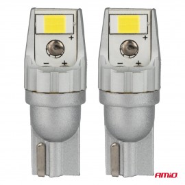 Amio - Λάμπες LED CANBUS T10 W5W 2SMD 3570 Λευκή 6000K – 12/24V - 2 Τεμ. (04256/AM) Λάμπες americat.gr