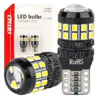 Amio - Λάμπες LED CANBUS T10 (W5W) 27SMD 2016 Λευκές 5500K 12V/24V - 2τεμ. (04258/AM) Λάμπες americat.gr