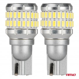 Amio - Λάμπα LED CANBUS T15 (W16W) 48SMD 3014 + 4SMD 3030 Λευκή 6000K 12V/24V για Φώτα Όπισθεν & Βοηθητικό Φωτισμό - 2τεμ. (04261/AM) Λάμπες americat.gr