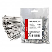 Amio - ΔΕΜΑΤΙΚΑ/ΔΕΤΙΚΑ ΚΑΛΩΔΙΩΝ TIE WRAP (ΤΑΙΡΑΠ) ΜΕΤΑΛΛΙΚΑ 4,6 x 100mm - 100 ΤΕΜ. (04319/AM) Δετικά Ταινίες americat.gr