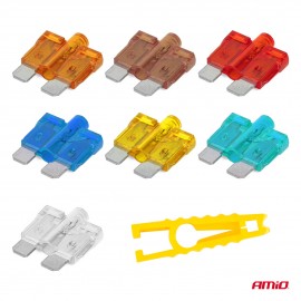 Amio - ΑΣΦΑΛΕΙΕΣ STANDARD BLADE (ΜΑΧΑΙΡΩΤΕΣ) & ΕΡΓΑΛΕΙΟ ΑΦΑΙΡΕΣΗΣ ΚΑΡΤΕΛΑ (5A/10A/15A/ 20A/25A) 10ΤΕΜ. (04341/AM) Ασφάλειες americat.gr