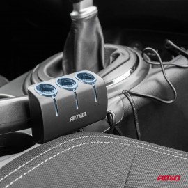 Amio - ΑΝΤΑΠΤΟΡΑΣ ΑΝΑΠΤΗΡΑ 12/24V 120W ΜΑΥΡΟΣ/3 ΘΕΣΕΙΣ/ΚΑΛΩΔΙΟ 80cm - 1 Τεμ. (04359/AM) Φορτιστές 12/24 V americat.gr