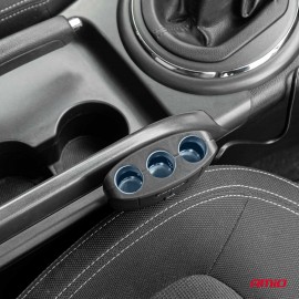 Amio - ΑΝΤΑΠΤΟΡΑΣ ΑΝΑΠΤΗΡΑ 12/24V 100W ΜΑΥΡΟΣ/3 ΘΕΣΕΙΣ/2xUSB-A /ΚΟΥΜΠΙ ON-OFF/ΚΑΛΩΔΙΟ 70cm - 1 Τεμ. (04362/AM) Φορτιστές 12 και 24V americat.gr