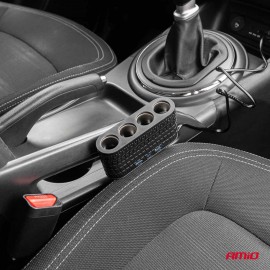 Amio - ΑΝΤΑΠΤΟΡΑΣ ΑΝΑΠΤΗΡΑ 12/24V 120W ΜΑΥΡΟΣ - 4 ΘΕΣΕΙΣ - 2xUSB-A + 1xUSB-C - ΚΑΛΩΔΙΟ 80cm - 1 Τεμ. (04367/AM) Φορτιστές 12 και 24V americat.gr