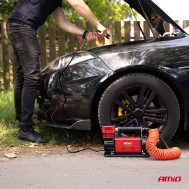 Amio – Κομπρεσέρ Αέρα Αυτοκινήτου Heavy Duty ACOMP-24 12V 600W 160l/min έως 10bar με Βαλίτσα & Ακροφύσια για Γρήγορο Φούσκωμα – 1 Τεμ. (04398/AM) Εργαλεία Αλλαγής-Επισκευής Τροχών και Κομπρεσέρ Αέρα americat.gr