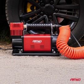Amio – Κομπρεσέρ Αέρα Αυτοκινήτου Heavy Duty ACOMP-24 12V 600W 160l/min έως 10bar με Βαλίτσα & Ακροφύσια για Γρήγορο Φούσκωμα – 1 Τεμ. (04398/AM) Εργαλεία Αλλαγής-Επισκευής Τροχών και Κομπρεσέρ Αέρα americat.gr
