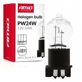 Amio - Λάμπα Αλογόνου PW24W 12V 24W Βάση WP3.3x14.5-3 για Φώτα Ημέρας (DRL) & Θέσης - 1 τεμ.(04409/AM) Λάμπες americat.gr