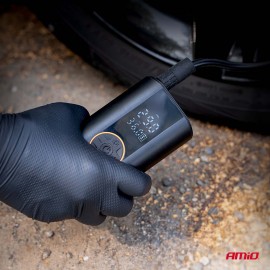 Amio - Φορητός Αεροσυμπιεστής Μπαταρίας ACOMP-25 40W έως 10 bar με Οθόνη LED & Φακό – USB-C - 1 Τεμ. (04414/AM) Εργαλεία Αλλαγής-Επισκευής Τροχών και Κομπρεσέρ Αέρα americat.gr