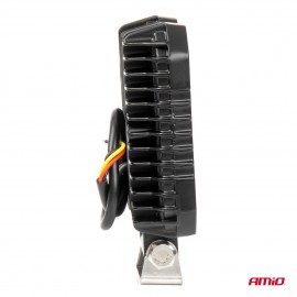 Amio - LED Λάμπα Εργασίας 42W 4200lm 6500K με Προειδοποιητικό Φως (Λευκό + Κίτρινο) – 9–36V Spot Αλουμινένια - 1 τεμ. - (04418/AM) Φορητές Λάμπες Εργασίας LED americat.gr