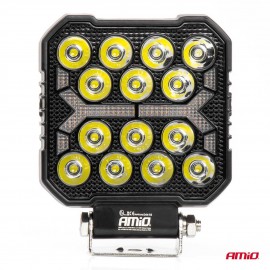 Amio - LED Λάμπα Εργασίας 42W 4200lm 6500K με Προειδοποιητικό Φως (Λευκό + Κίτρινο) – 9–36V Spot Αλουμινένια - 1 τεμ. - (04418/AM) Φορητές Λάμπες Εργασίας LED americat.gr