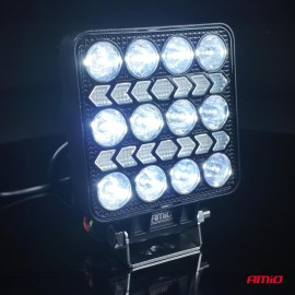 Amio - LED Λάμπα Εργασίας 36W 3600lm 6500K με Προειδοποιητικό Φως – 9–36V (Λευκό + Κίτρινο) Spot Αλουμινένια - 1 τεμ. - (04419/AM) Φορητές Λάμπες Εργασίας LED americat.gr