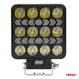 Amio - LED Λάμπα Εργασίας 36W 3600lm 6500K με Προειδοποιητικό Φως – 9–36V (Λευκό + Κίτρινο) Spot Αλουμινένια - 1 τεμ. - (04419/AM) Φορητές Λάμπες Εργασίας LED americat.gr
