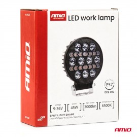 Amio - Προβολέας Εργασίας LED AWL76 45W 3000lm 6500K με Λευκό + Κίτρινο φώς προειδοποίησης 9/36V - 1 τεμ. (04420/AM) Φορητές Λάμπες Εργασίας LED americat.gr