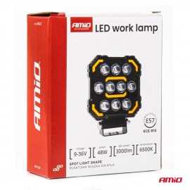 Amio - Προβολέας Εργασίας LED AWL79 SPOT 48W 3000lm 6500K με Λευκό + Κίτρινο φώς προειδοποίησης 9/36V - 1 τεμ. (04423/AM) Φορητές Λάμπες Εργασίας LED americat.gr