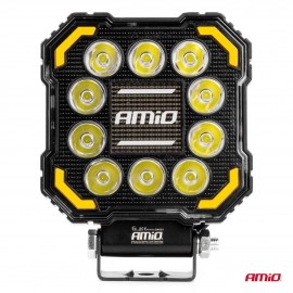 Amio - Προβολέας Εργασίας LED AWL81 SPOT 48W 3000lm 6500K με Κίτρινο φώς προειδοποίησης & φωτιζόμενο Logo - 1 τεμ. (04425/AM) Φορητές Λάμπες Εργασίας LED americat.gr