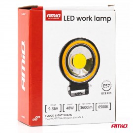 Amio - Προβολέας Εργασίας LED AWL83 FLOOD 48W 3600lm 6500K με σταθερή Κίτρινη LED μπάρα - 1 τεμ. (04427/AM) Φορητές Λάμπες Εργασίας LED americat.gr
